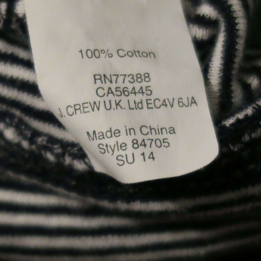 J. CREW Blue White Striped Hooded Sweatshirt Top Women's Size M - Picture 3 of 3
